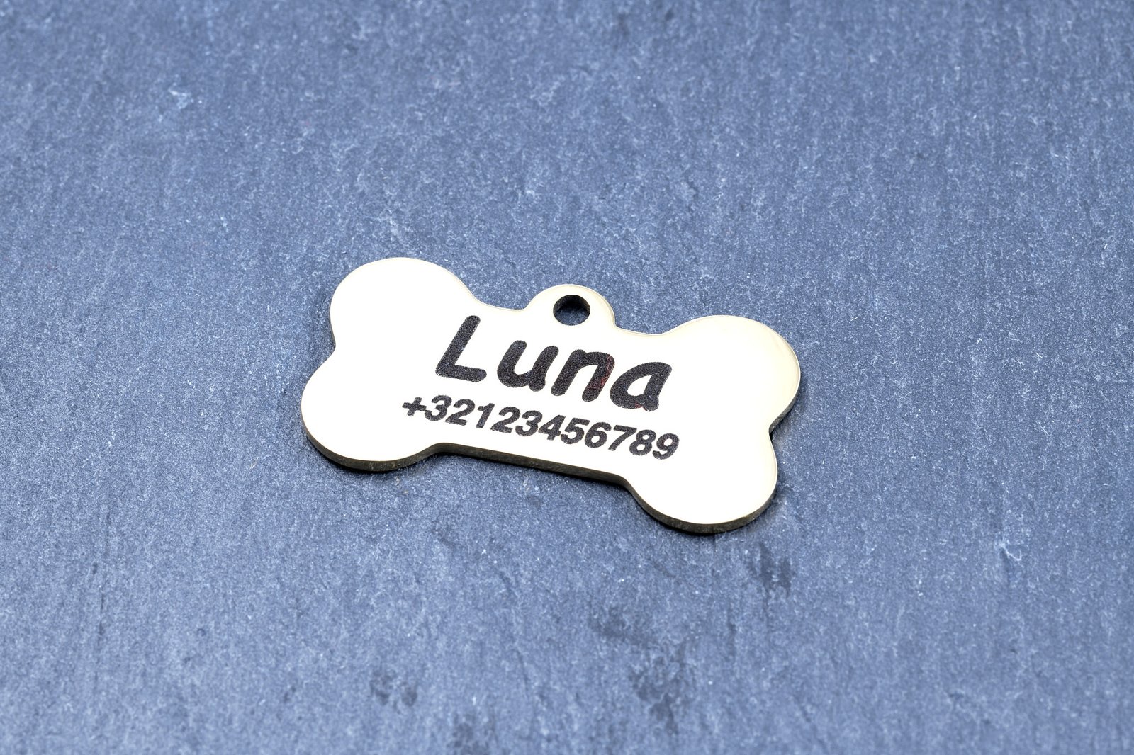 Engraved Brass Dog Tag - Small (up to 10 kg)