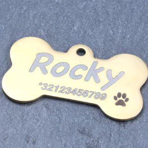 Engraved Brass Dog Tag - Medium (10 to 50 kg)