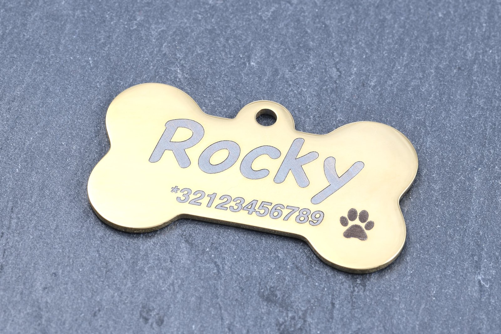 Engraved Brass Dog Tag - Medium (10 to 50 kg)